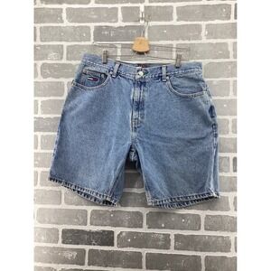 Tommy‎ Hilfiger Tommy Jeans Mens Size 36 Blue Denim Shorts Medium Wash Flag Logo